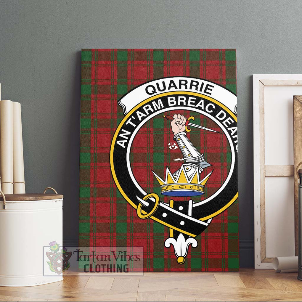 Quarrie Tartan Canvas Print Wall Art with Family Crest Without Frame - Tartan Vibes Clothing