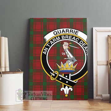 Quarrie Tartan Canvas Print Wall Art with Family Crest