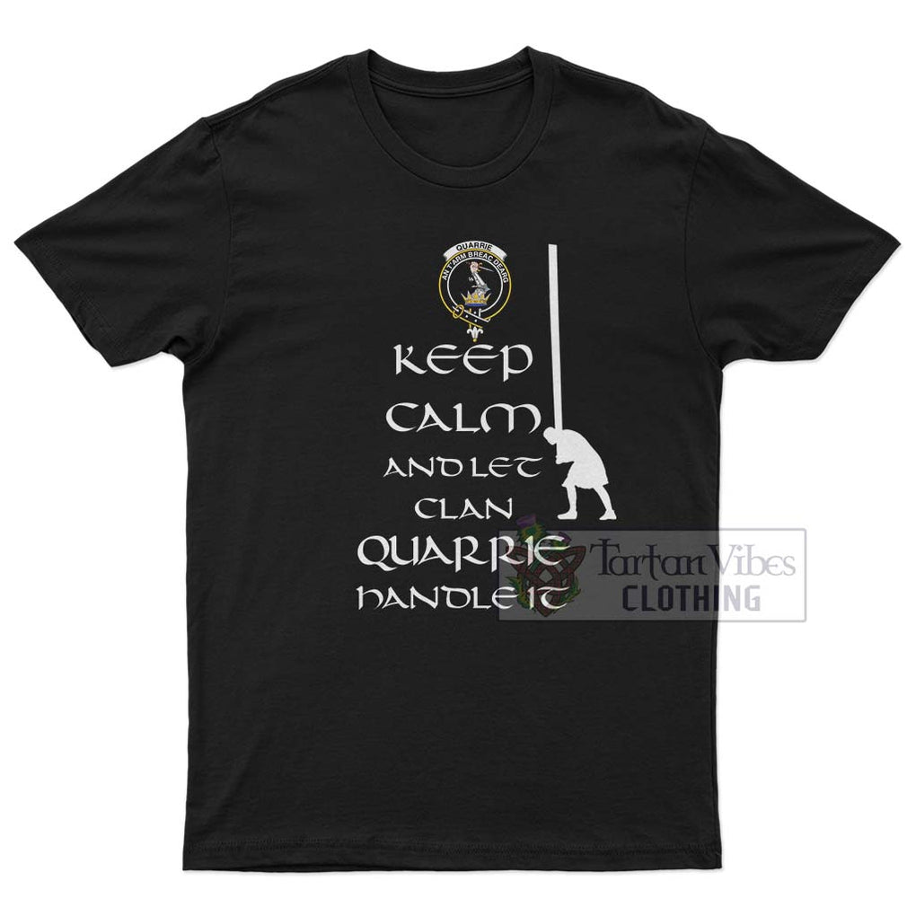 Quarrie Clan Men's T-Shirt: Keep Calm and Let the Clan Handle It Caber Toss Highland Games Style White - 2D-tartanvibesclothing