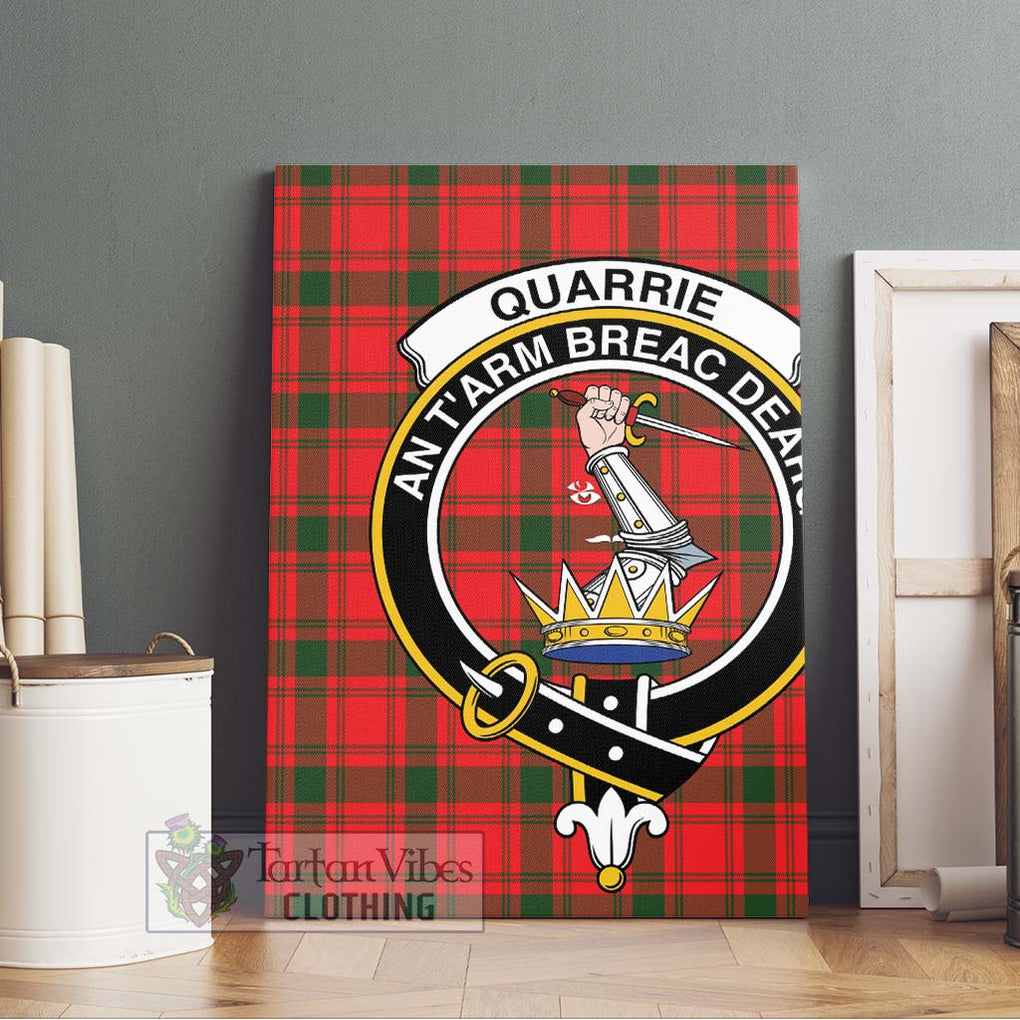 Quarrie Modern Tartan Canvas Print Wall Art with Family Crest Without Frame - Tartan Vibes Clothing