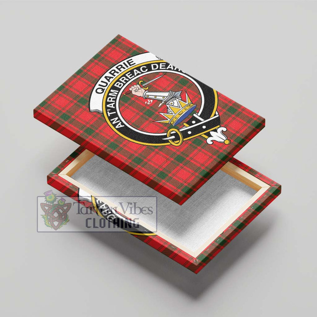 Quarrie Modern Tartan Canvas Print Wall Art with Family Crest - Tartan Vibes Clothing