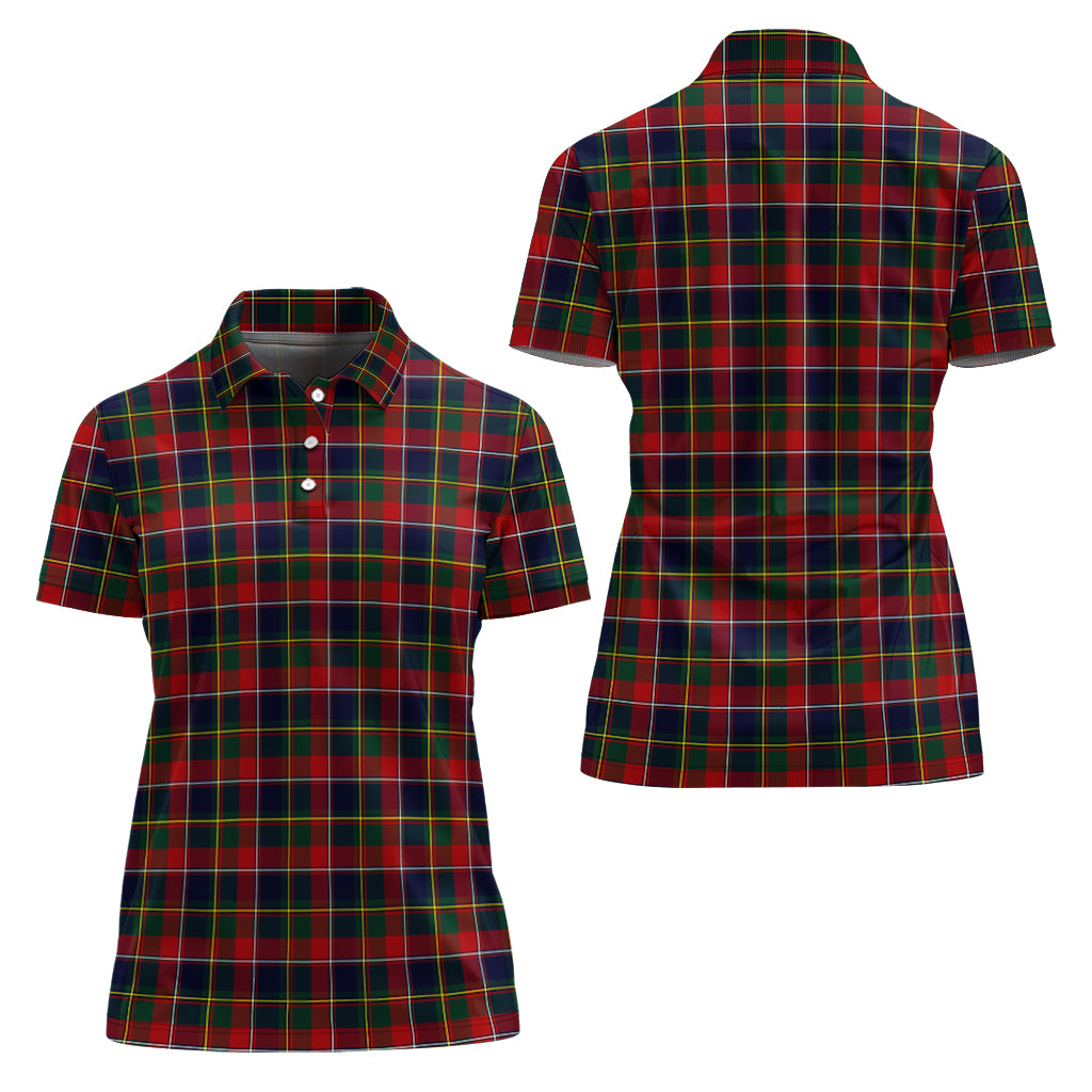 quebec-province-canada-tartan-polo-shirt-for-women