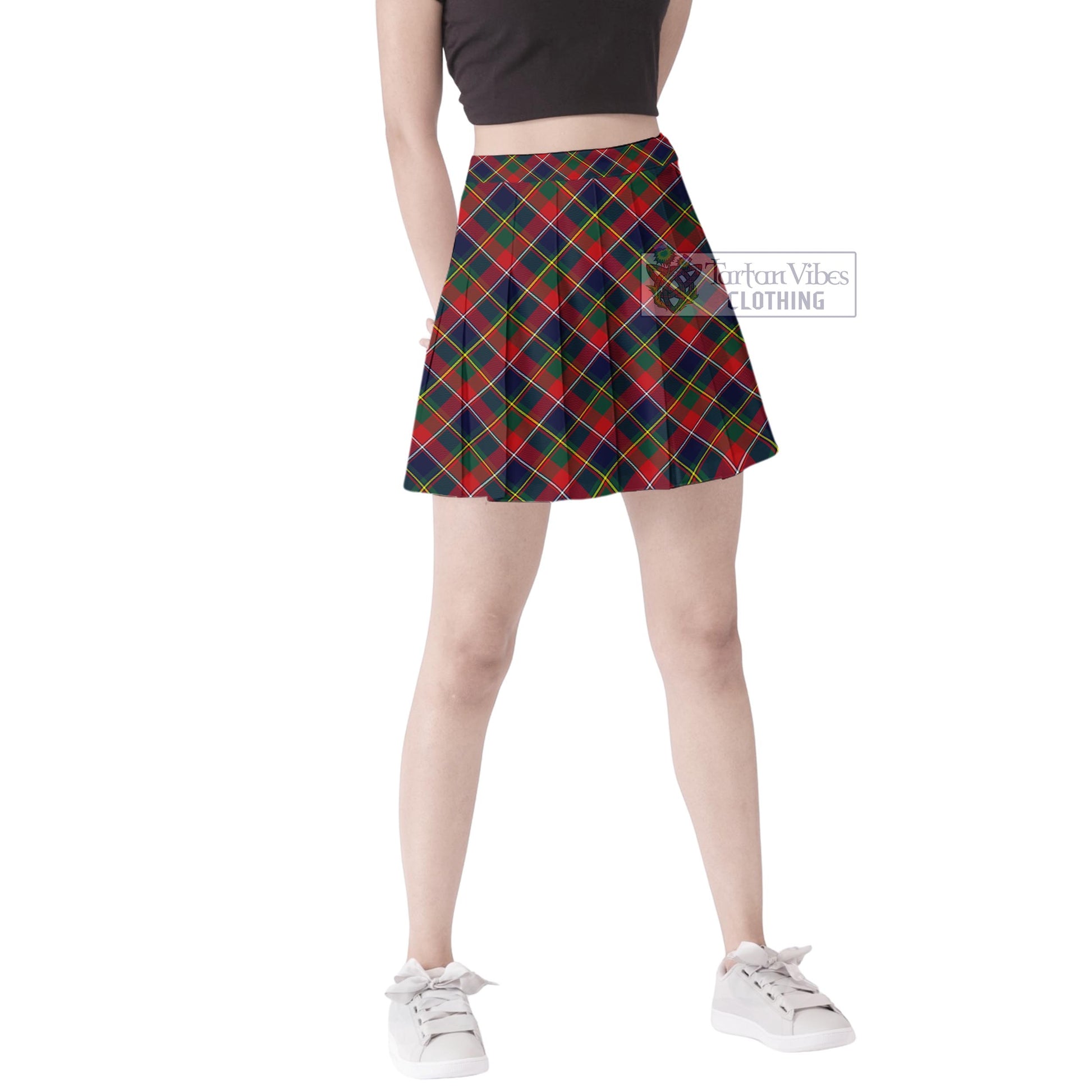 Tartan Vibes Clothing Quebec Province Canada Tartan Women's Plated Mini Skirt