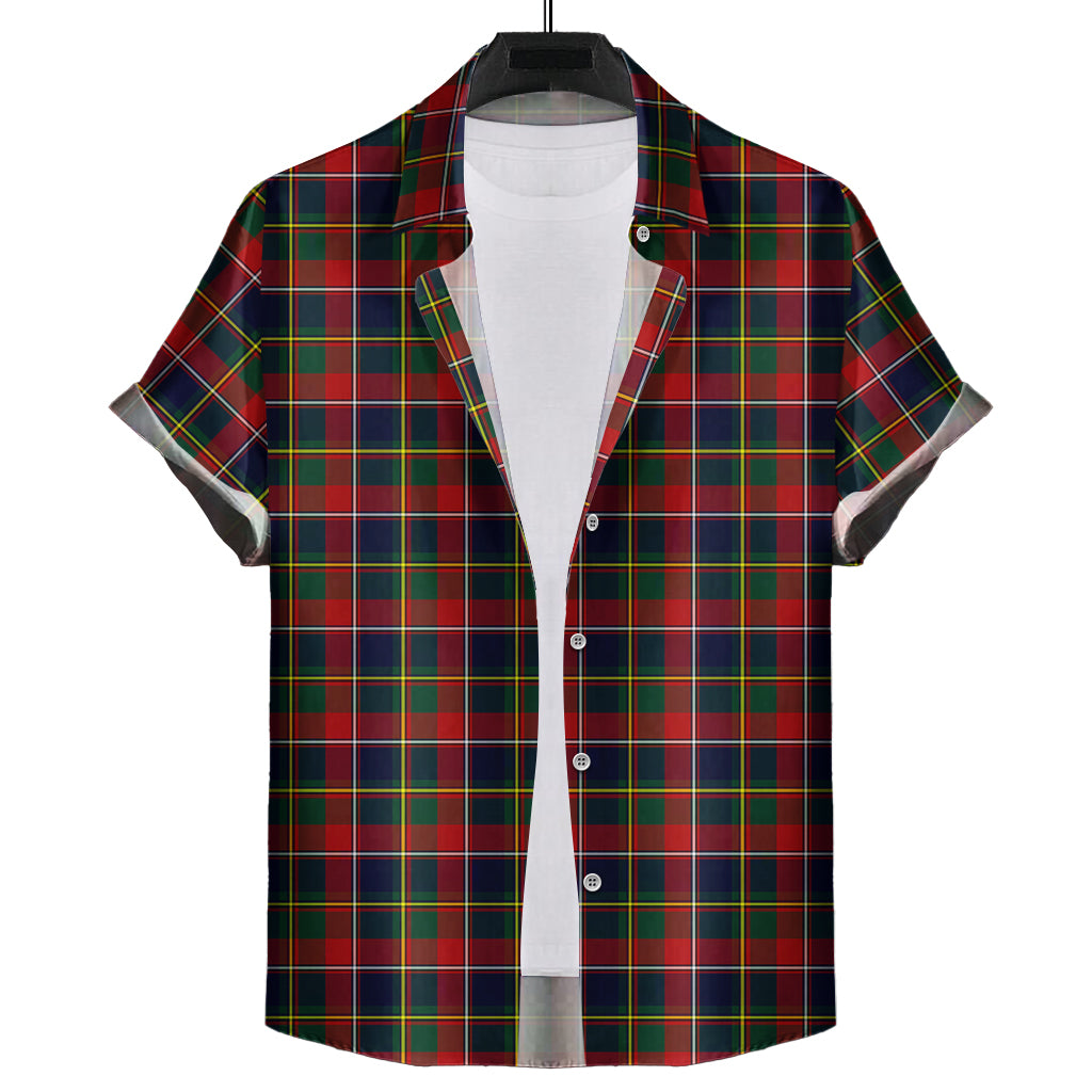 quebec-province-canada-tartan-short-sleeve-button-down-shirt