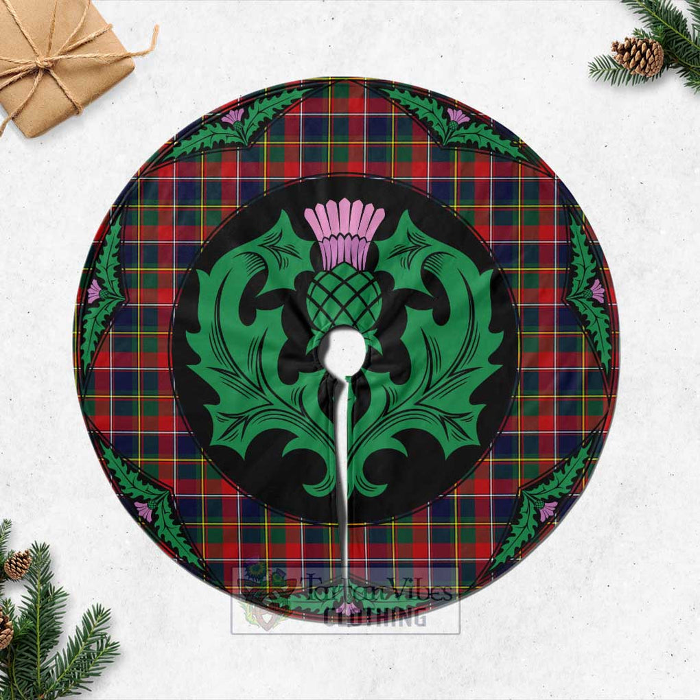 Tartan Vibes Clothing Quebec Province Canada Tartan Christmas Tree Skirt Scottish Thistle Style