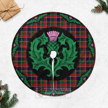 Quebec Province Canada Tartan Christmas Tree Skirt Scottish Thistle Style