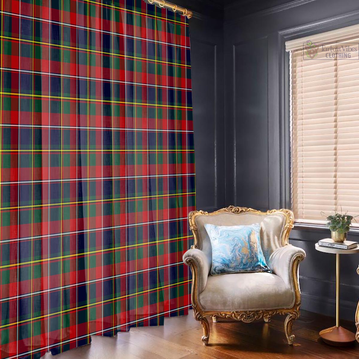 Quebec Province Canada Tartan Window Curtain