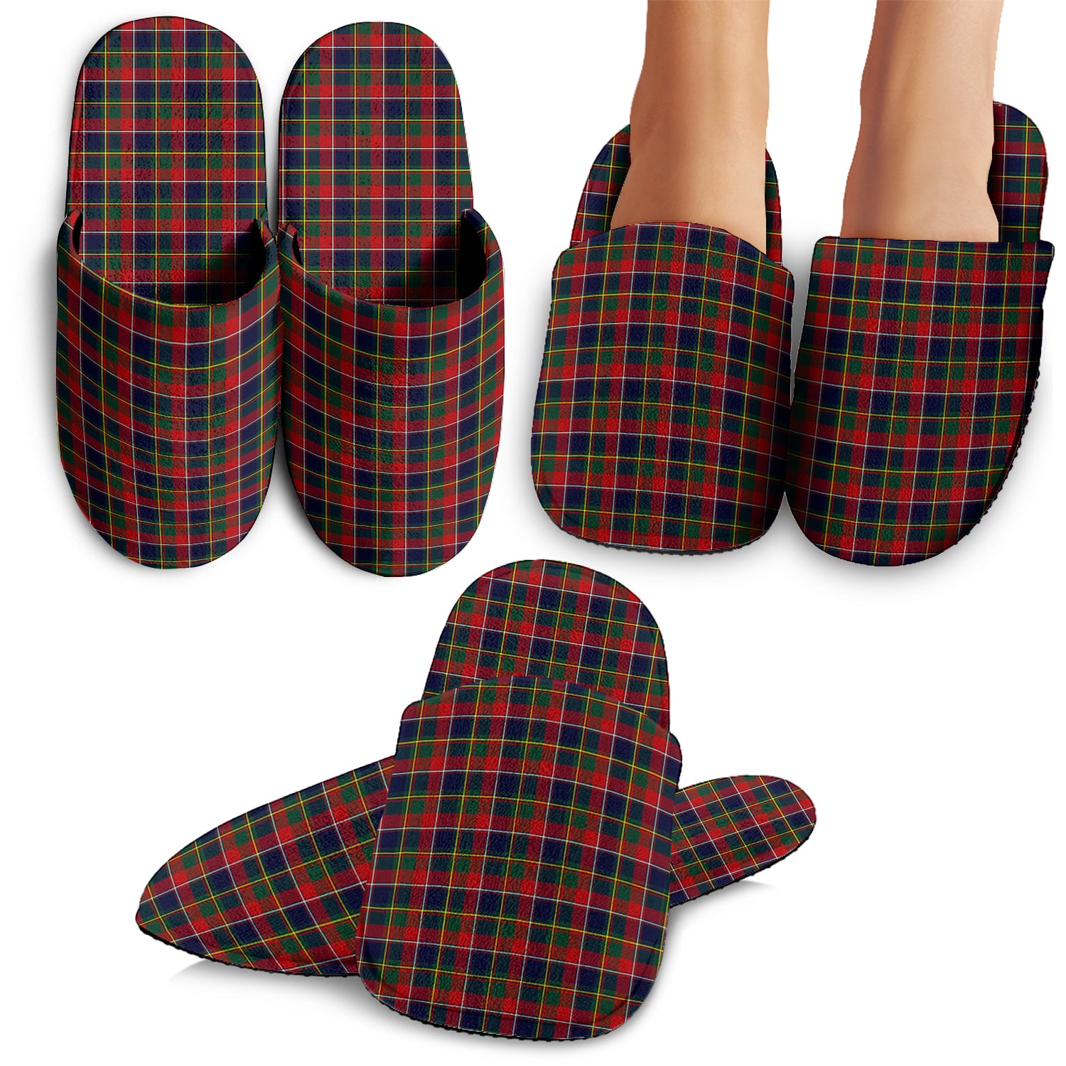 Quebec Province Canada Tartan Home Slippers - Tartanvibesclothing Shop