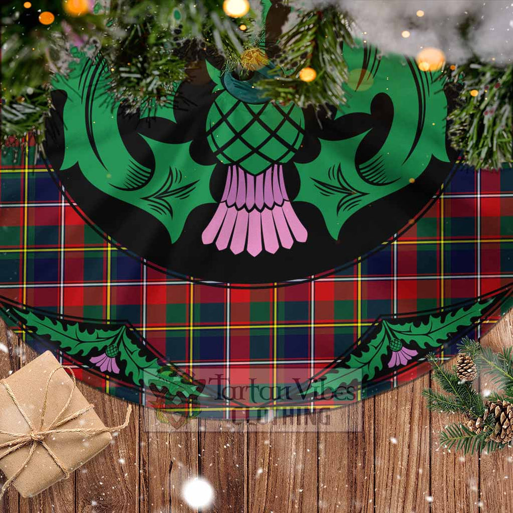 Tartan Vibes Clothing Quebec Province Canada Tartan Christmas Tree Skirt Scottish Thistle Style