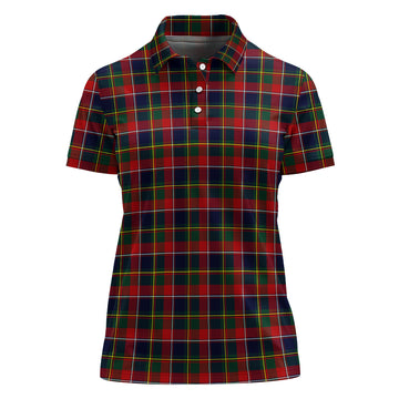 Quebec Province Canada Tartan Polo Shirt For Women