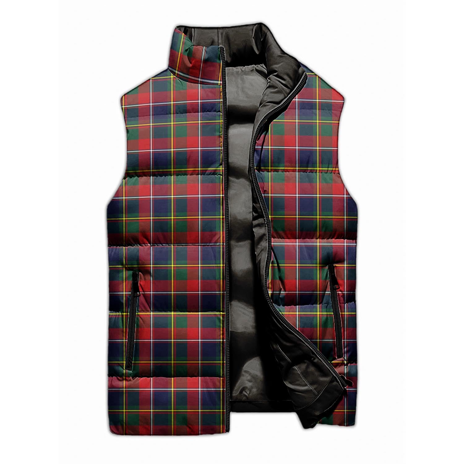 Quebec Province Canada Tartan Sleeveless Puffer Jacket - Tartanvibesclothing