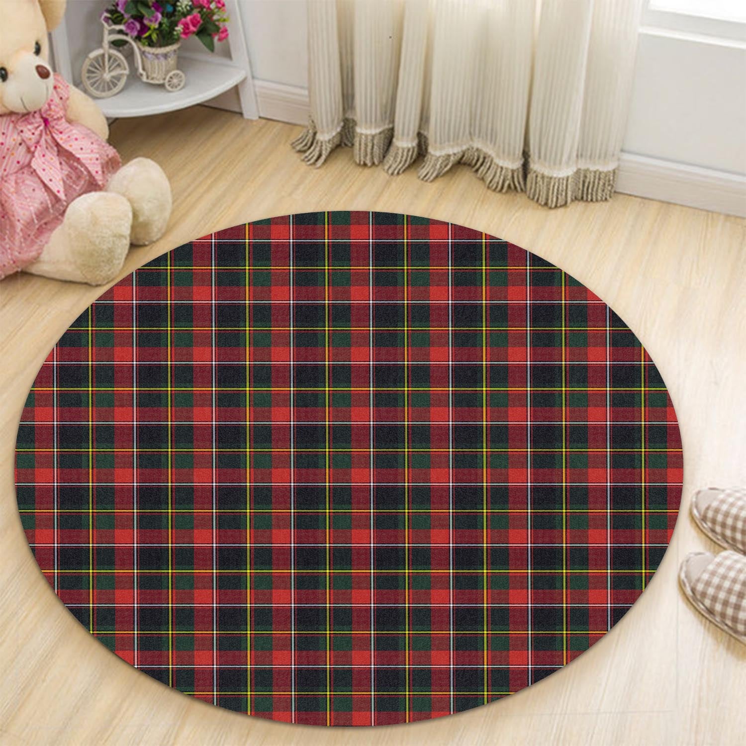 quebec-province-canada-tartan-round-rug