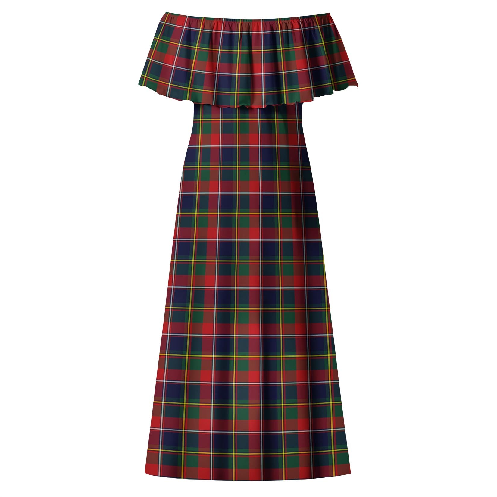 Quebec Province Canada Tartan Off Shoulder Long Dress - Tartanvibesclothing