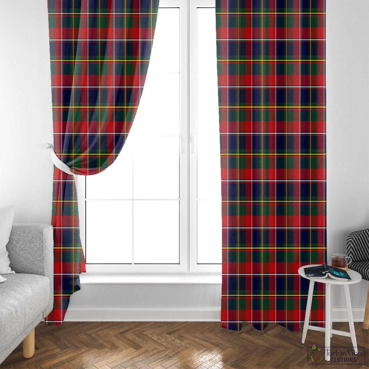 Quebec Province Canada Tartan Window Curtain