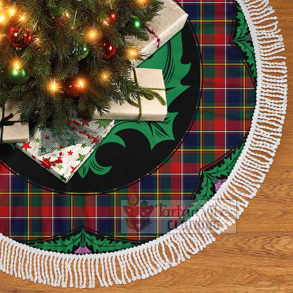 Tartan Vibes Clothing Quebec Province Canada Tartan Christmas Tree Skirt Scottish Thistle Style