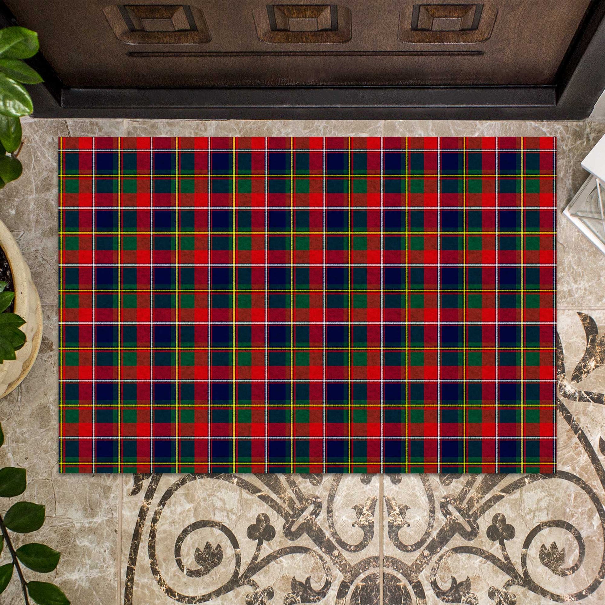 Quebec Province Canada Tartan Door Mat - Tartanvibesclothing