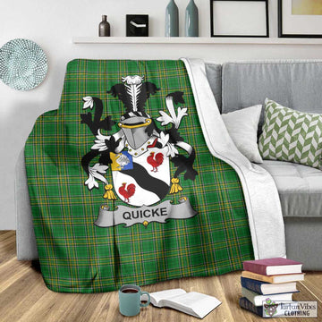 Quicke Irish Clan Tartan Blanket with Coat of Arms - Tartan Vibes Clothing