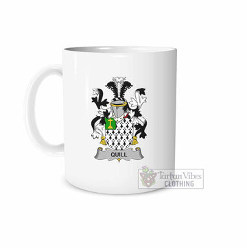 Quill Irish Clan Coat of Arms Ceramic Mug White - 2D-tartanvibesclothing