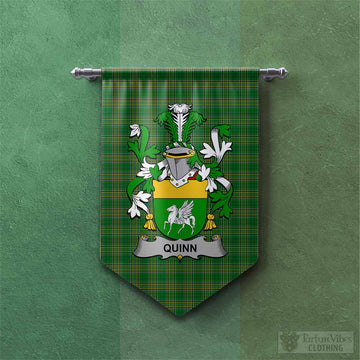 Quinn Irish Clan Tartan Gonfalon, Tartan Banner with Coat of Arms Chevron - Tartan Vibes Clothing