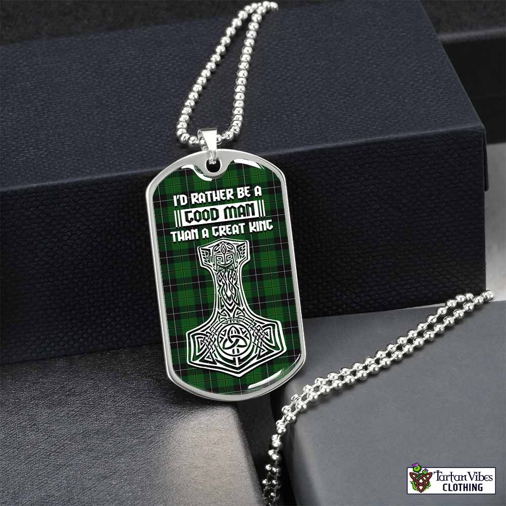 Tartan Vibes Clothing Raeside Tartan Dog Tag Necklace Viking Mjolnir Style