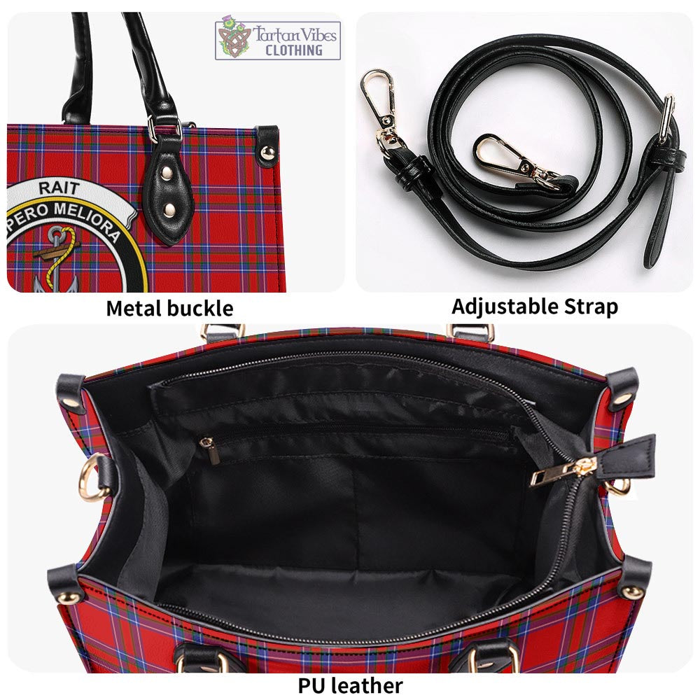 Tartan Vibes Clothing Rait Tartan Luxury Leather Handbags with Family Crest