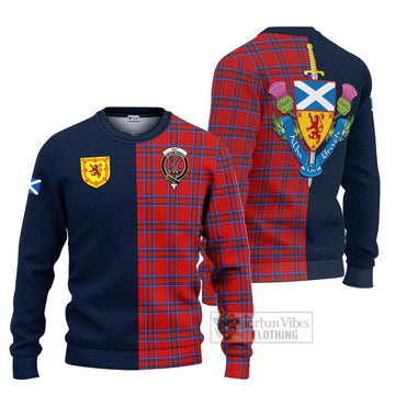 Rait Tartan Ugly Sweater with Scottish Lion Royal Arm Half Style