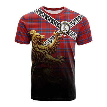 Rait Crest Tartan Cotton T-shirt with Golden Lion Emblem Celtic Style Kid's Shirt - Tartan Vibes Clothing