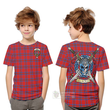 Rait Tartan Kid T-Shirt with Family Crest Celtic Skull Style Youth XL Size14 - Tartan Vibes Clothing