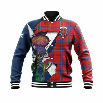 Rait Tartan Family Crest Baseball Jacket Scottish Thistle Celtic Inspired Unisex - Tartan Vibes Clothing
