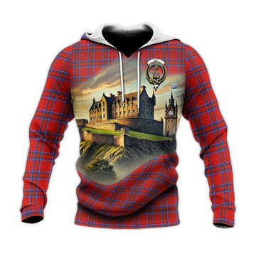 Rait Tartan Family Crest Knitted Hoodie with Scottish Ancient Castle Style Unisex Knitted Pullover Hoodie - Tartan Vibes Clothing