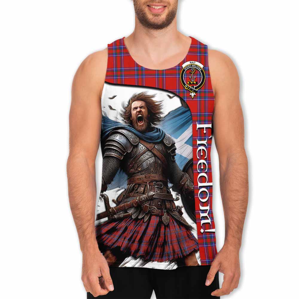 Tartan Vibes Clothing Rait Crest Tartan Men's Tank Top Inspired by the Freedom of Scottish Warrior