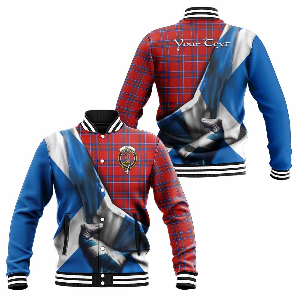 Tartan Vibes Clothing Rait Tartan Baseball Jacket with Family Crest Scotland Patriotic Style