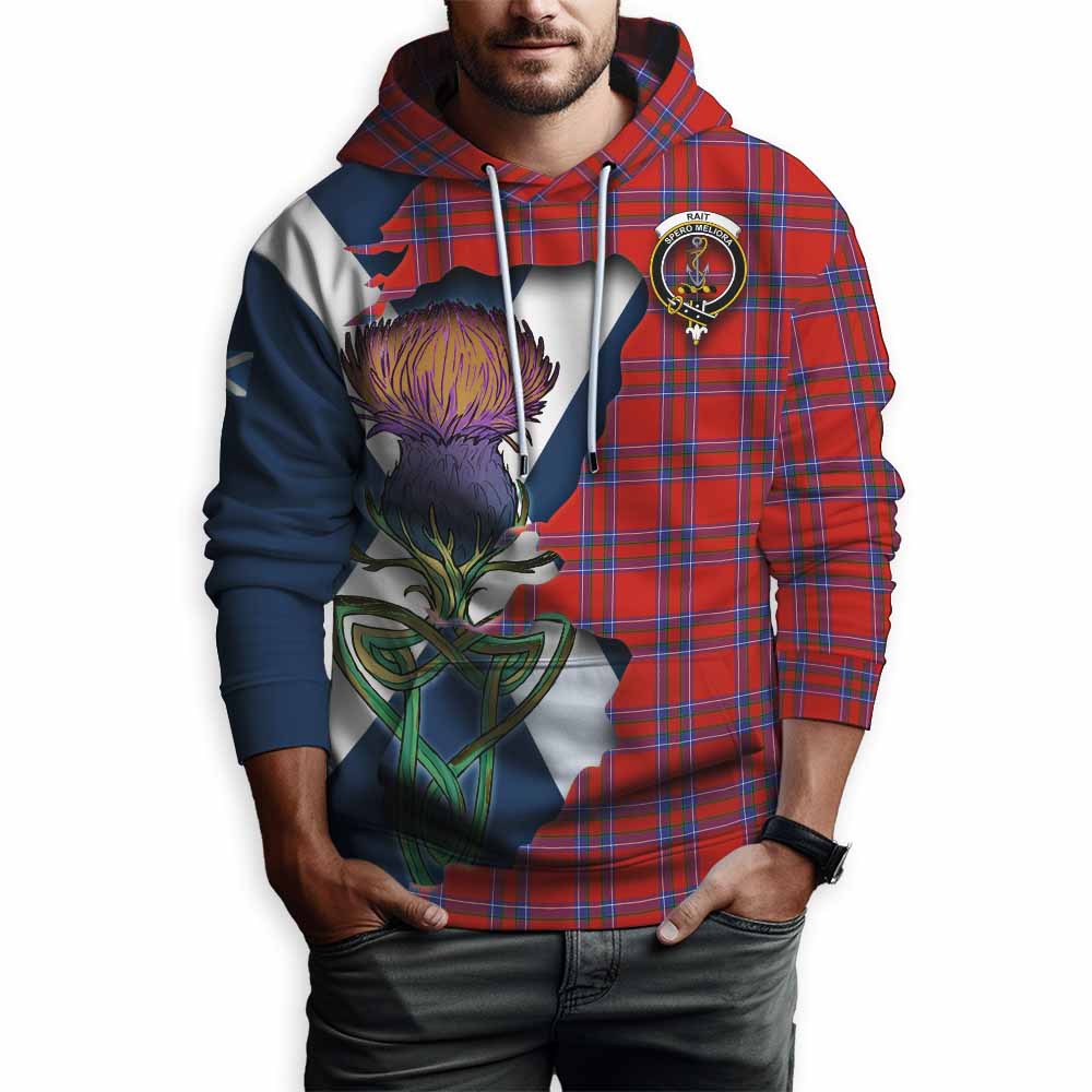 Rait Tartan Family Crest Hoodie Scottish Thistle Celtic Inspired Pullover Hoodie - Tartan Vibes Clothing