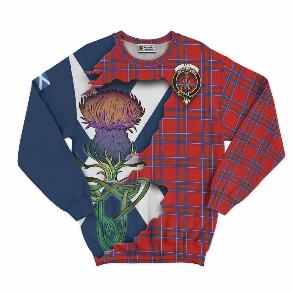 Rait Tartan Family Crest Sweatshirt Scottish Thistle Celtic Inspired Unisex - Tartan Vibes Clothing