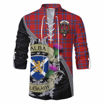 Rait Tartan Family Crest Ghillie Kilt Shirt Lion Rampant Royal Thistle Shield Celtic Inspired Men - Tartan Vibes Clothing