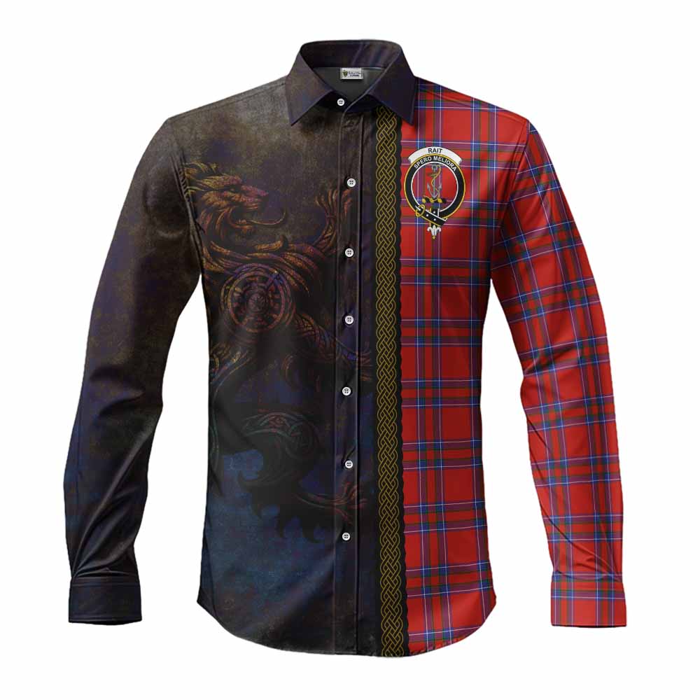 Rait Tartan Family Crest Long Sleeve Button Shirt Alba Gu Brath Be Brave Lion Ancient Style Men's Shirt S - Tartan Vibes Clothing