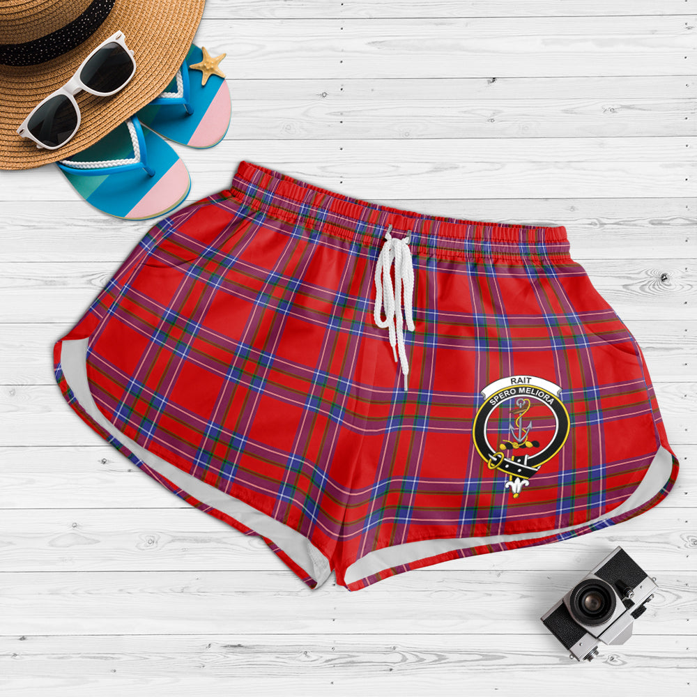 rait-tartan-womens-shorts-with-family-crest