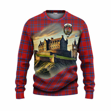 Rait Tartan Family Crest Knitted Sweater with Scottish Ancient Castle Style Unisex - Tartan Vibes Clothing