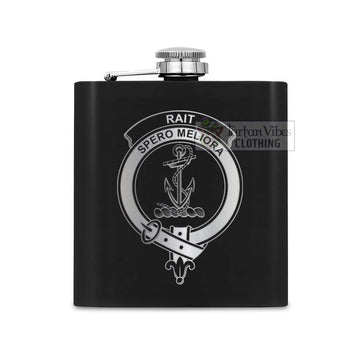 Rait Crest Hip Flask Set 7oz Black Stainless Steel with A Gift Box One Size 7oz - 2D-tartanvibesclothing