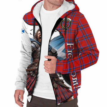 Rait Crest Tartan Sherpa Hoodie Inspired by the Freedom of Scottish Warrior