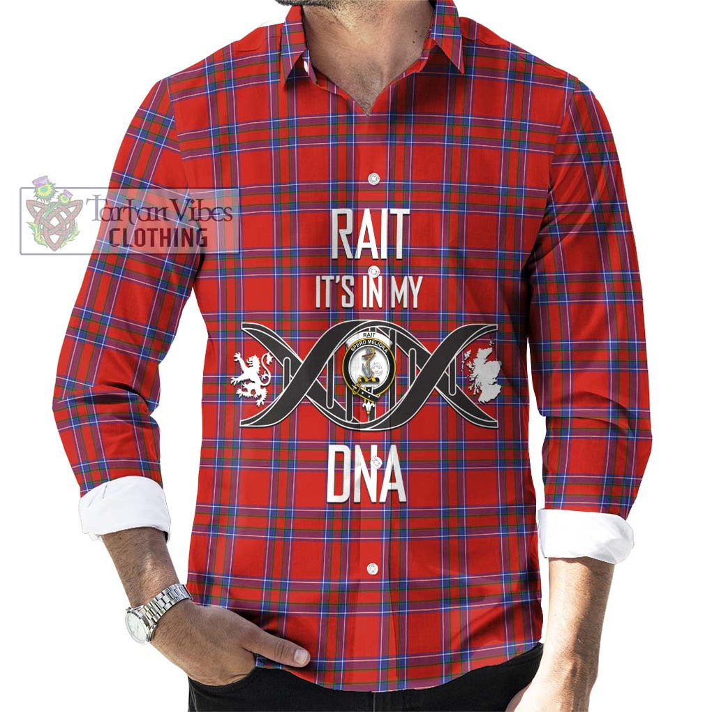 Rait Tartan Long Sleeve Button Shirt with Family Crest DNA In Me Style Men's Shirt S - Tartanvibesclothing Shop