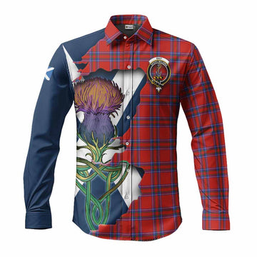 Rait Tartan Family Crest Long Sleeve Button Shirt Scottish Thistle Celtic Inspired Men's Shirt S - Tartan Vibes Clothing
