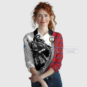 Rait Tartan Clan Crest Women's Casual Shirt with Highlander Warrior Celtic Style