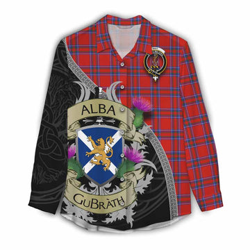 Rait Tartan Family Crest Women's Casual Shirt Lion Rampant Royal Thistle Shield Celtic Inspired Female - Tartan Vibes Clothing