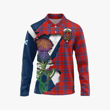 Rait Tartan Family Crest Long Sleeve Polo Shirt Scottish Thistle Celtic Inspired Unisex - Tartan Vibes Clothing