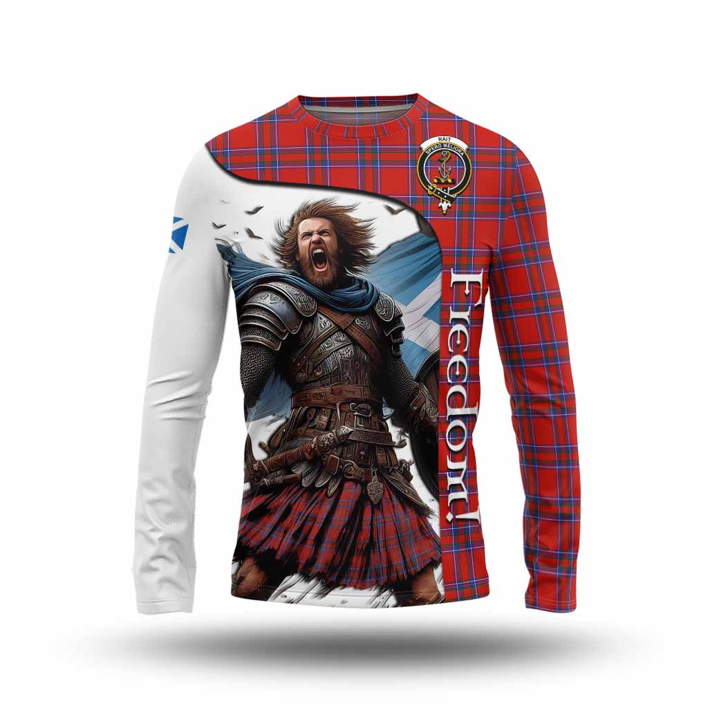 Tartan Vibes Clothing Rait Crest Tartan Long Sleeve T-Shirt Inspired by the Freedom of Scottish Warrior