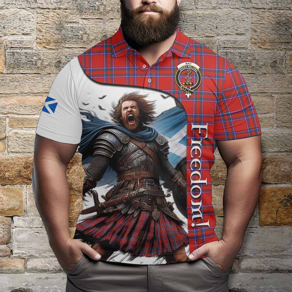 Tartan Vibes Clothing Rait Crest Tartan Polo Shirt Inspired by the Freedom of Scottish Warrior