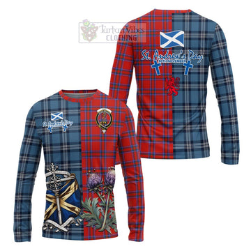 Rait Tartan Long Sleeve T-Shirt Happy St. Andrew's Day Half Tartan Style