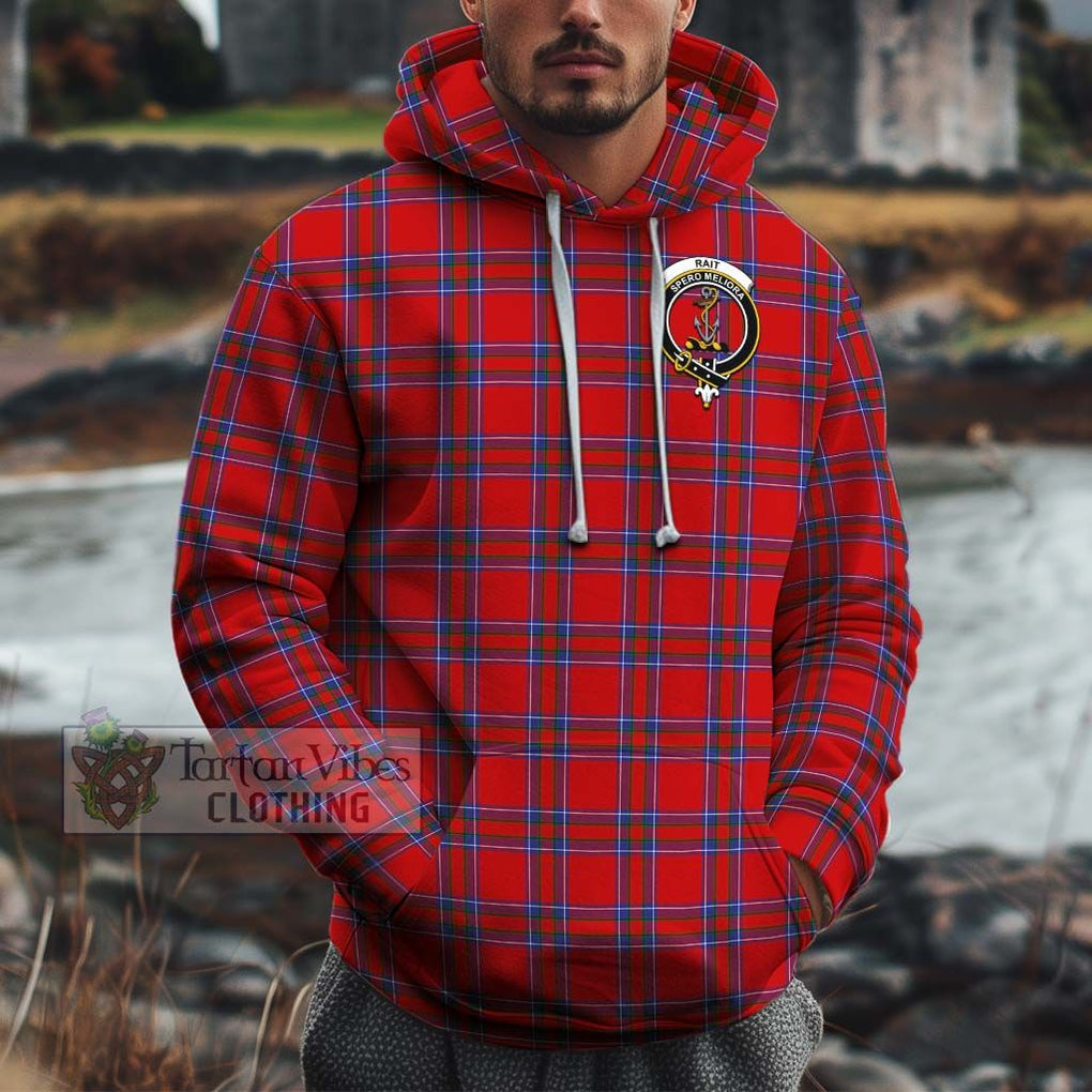 Rait Tartan Cotton Hoodie with Family Crest Pullover Hoodie XS - Tartan Vibes Clothing