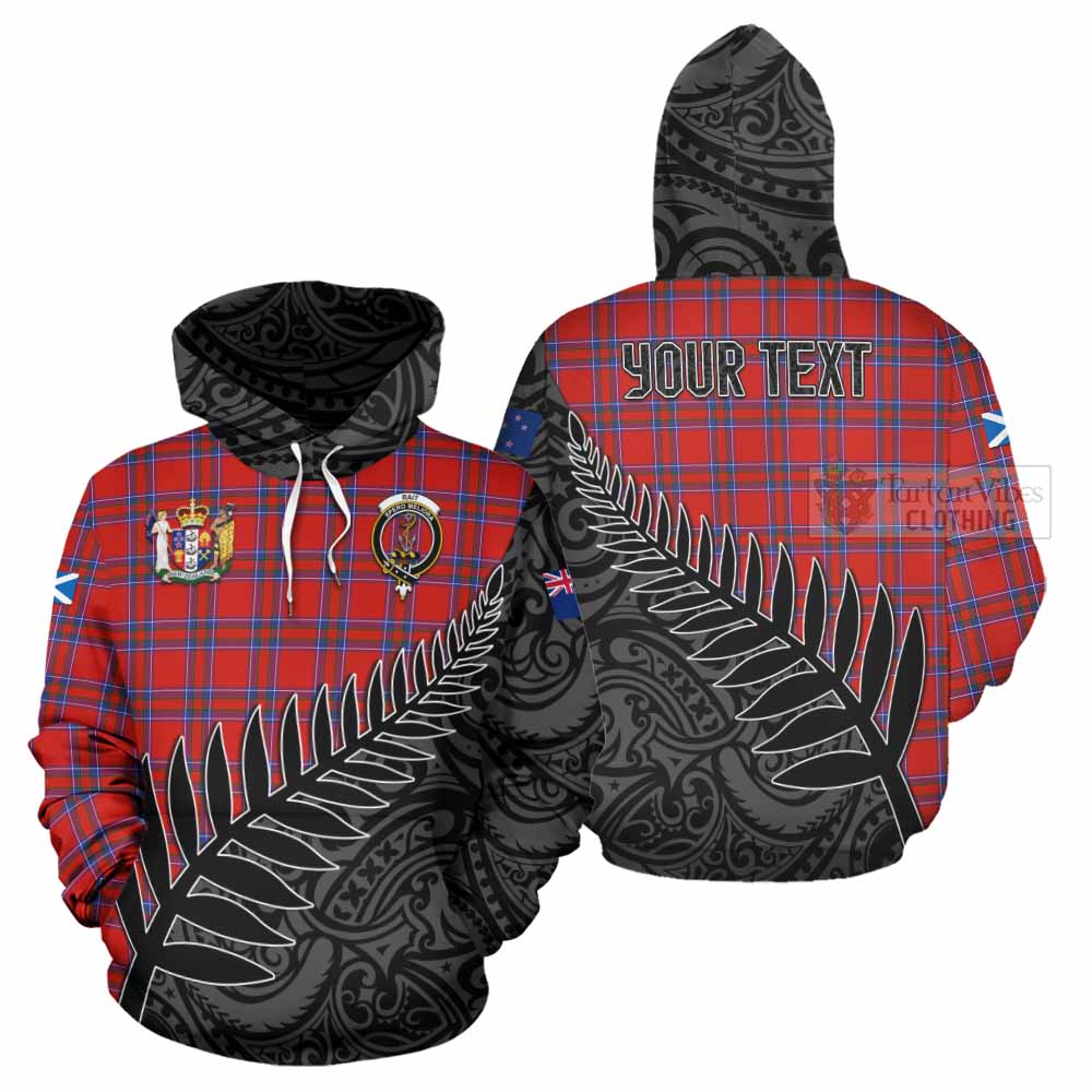 Tartan Vibes Clothing Rait Crest Tartan Hoodie with New Zealand Silver Fern Half Style